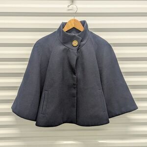 Tahari Size Small Navy Blue Nadija Capelet Coat